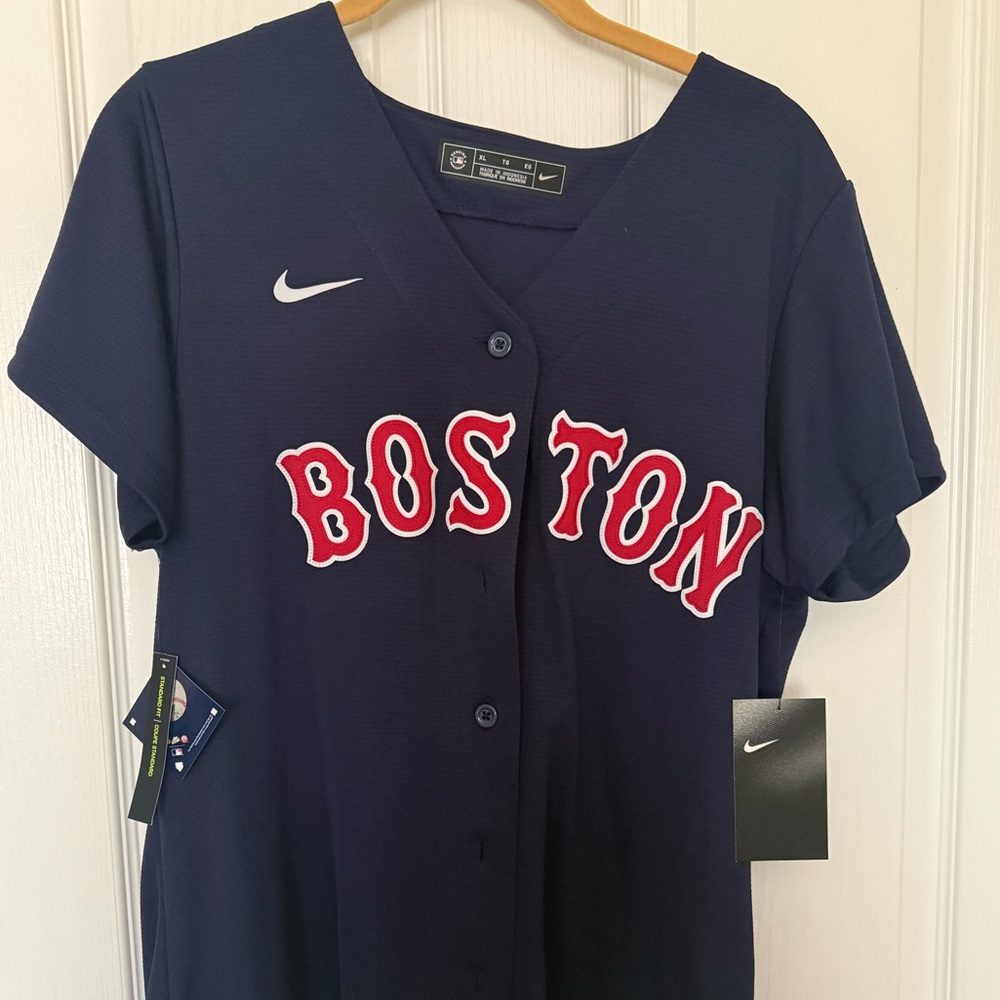Boston Red Sox- Nike Navy Button-Up Jersey